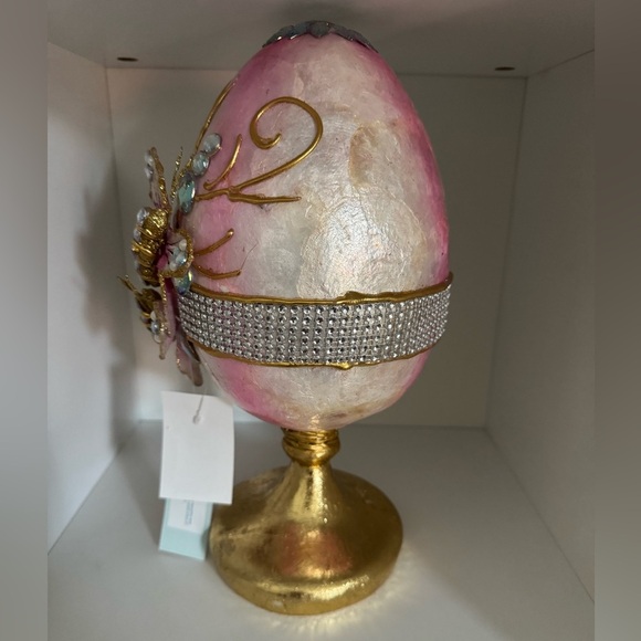 Capiz Jeweled 12” Embellished 3D Butterfly Pedestal Easter Egg Pier 1 style - Picture 2 of 8